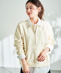le.coeur blanc / ルクールブラン スウェット | ハーフジップノーカラースウェット