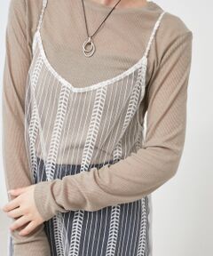 le.coeur blanc / ルクールブラン Tシャツ | 《手洗い可能》シアーリブロングスリーブTシャツ