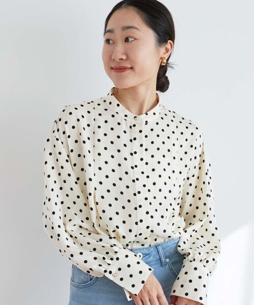 le.coeur blanc / ルクールブラン シャツ・ブラウス | ドットバンドカラータックブラウス | 詳細18