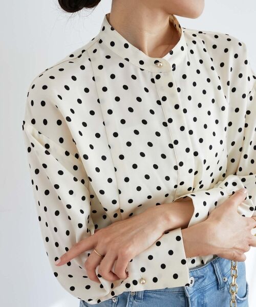le.coeur blanc / ルクールブラン シャツ・ブラウス | ドットバンドカラータックブラウス | 詳細23