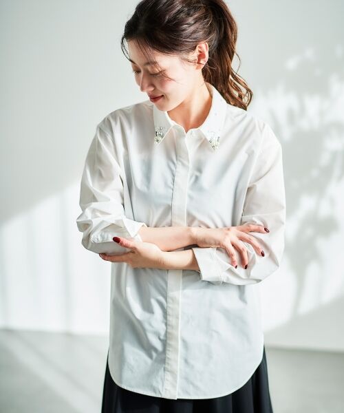 le.coeur blanc / ルクールブラン シャツ・ブラウス | 《手洗い可能》ビジューカラーシャツ | 詳細14