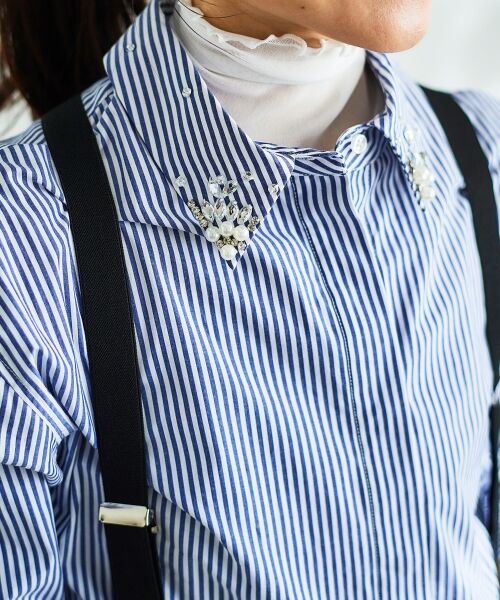 le.coeur blanc / ルクールブラン シャツ・ブラウス | 《手洗い可能》ビジューカラーシャツ | 詳細4