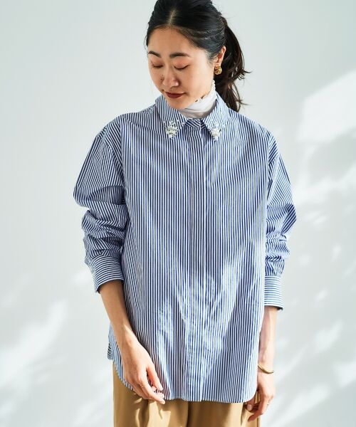 le.coeur blanc / ルクールブラン シャツ・ブラウス | 《手洗い可能》ビジューカラーシャツ | 詳細5