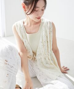le.coeur blanc / ルクールブラン ベスト | 《手洗い可能》フラワーレースジレベスト