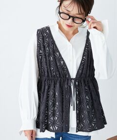 le.coeur blanc / ルクールブラン ベスト | 《手洗い可能》フラワーレースジレベスト