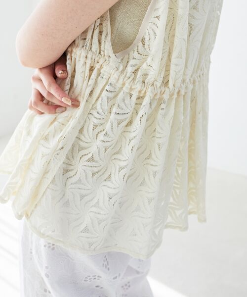 le.coeur blanc / ルクールブラン ベスト | 《手洗い可能》フラワーレースジレベスト | 詳細11
