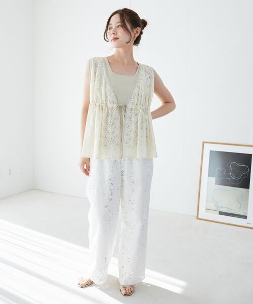 le.coeur blanc / ルクールブラン ベスト | 《手洗い可能》フラワーレースジレベスト | 詳細13