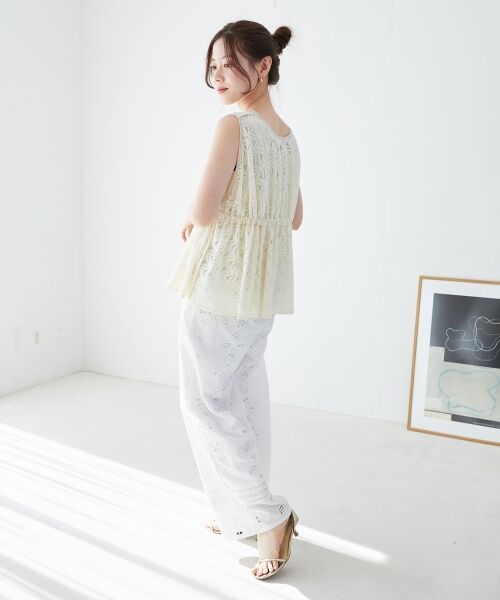 le.coeur blanc / ルクールブラン ベスト | 《手洗い可能》フラワーレースジレベスト | 詳細14