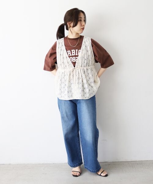 le.coeur blanc / ルクールブラン ベスト | 《手洗い可能》フラワーレースジレベスト | 詳細21