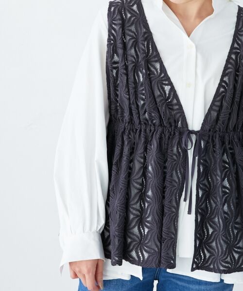 le.coeur blanc / ルクールブラン ベスト | 《手洗い可能》フラワーレースジレベスト | 詳細28