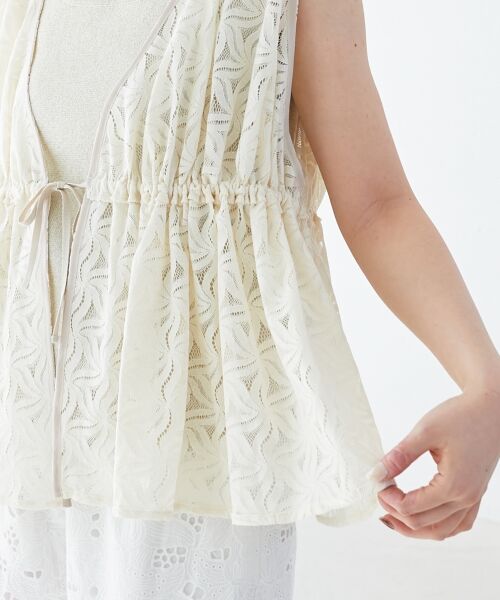 le.coeur blanc / ルクールブラン ベスト | 《手洗い可能》フラワーレースジレベスト | 詳細7