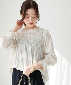 le.coeur blanc / ルクールブラン シャツ・ブラウス | パウダーサテンフロントシャーリングブラウス