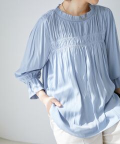 le.coeur blanc / ルクールブラン シャツ・ブラウス | パウダーサテンフロントシャーリングブラウス