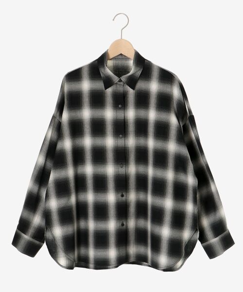 le.coeur blanc / ルクールブラン シャツ・ブラウス | 《手洗い可能》オンブレチェックオーバーシャツ | 詳細1