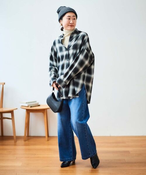 le.coeur blanc / ルクールブラン シャツ・ブラウス | 《手洗い可能》オンブレチェックオーバーシャツ | 詳細12