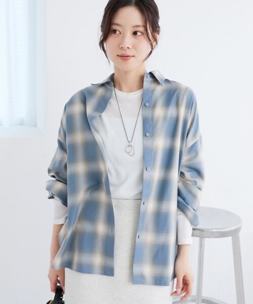 le.coeur blanc / ルクールブラン シャツ・ブラウス | 《手洗い可能》オンブレチェックオーバーシャツ | 詳細26