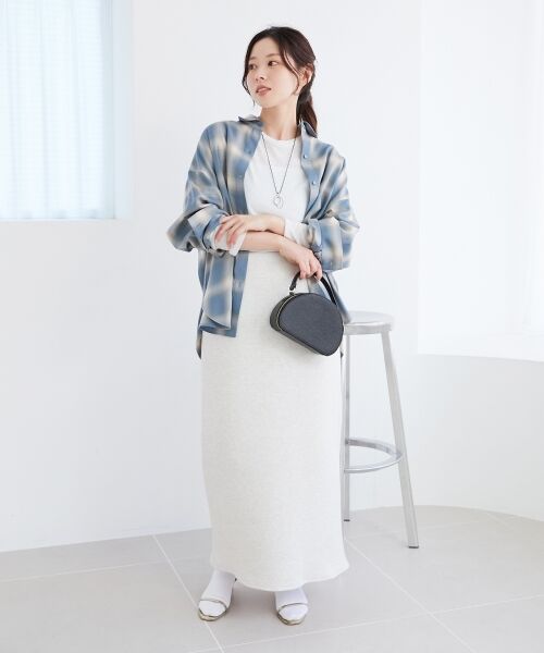 【le.coeur blanc】オンブレチェックオーバーシャツ le.coeur blanc｜《手洗い可能》オンブレチェックオーバーシャツ