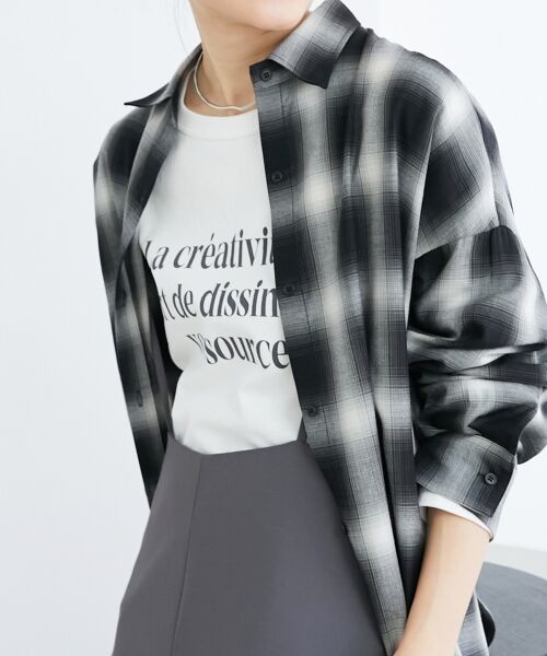 le.coeur blanc / ルクールブラン シャツ・ブラウス | 《手洗い可能》オンブレチェックオーバーシャツ | 詳細5