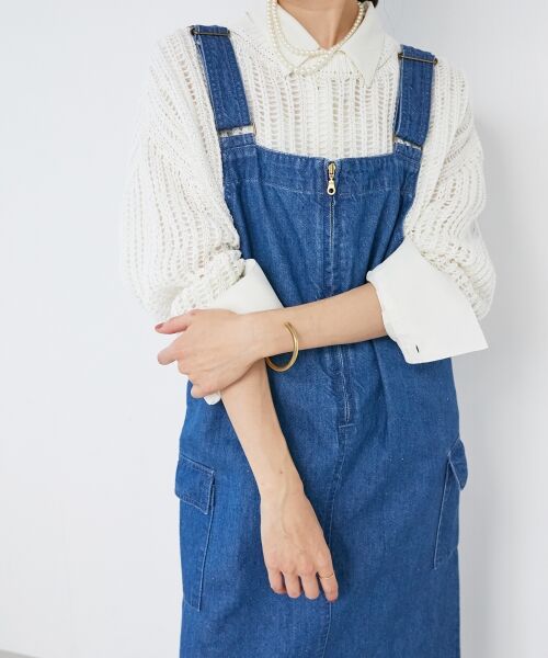 le. coeur blanc/ルクールブラン ヘンプデニムジャンスカ ブルー 38 le. coeur blanc/ルクールブラン ヘンプデニムジャンスカ ブルー 38