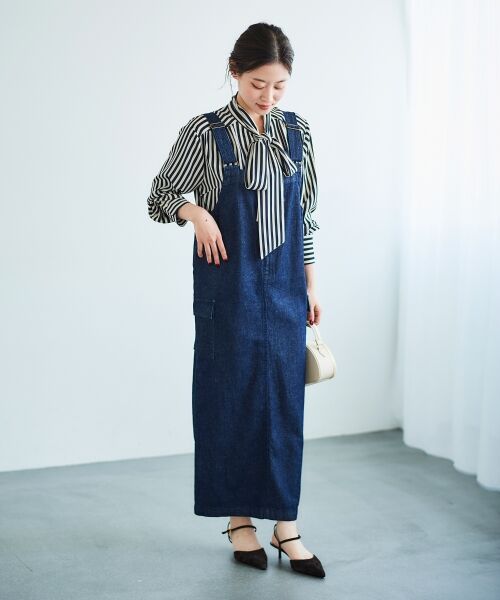 le. coeur blanc/ルクールブラン ヘンプデニムジャンスカ ネイビー 38 le. coeur blanc/ルクールブラン ヘンプデニムジャンスカ ネイビー 38