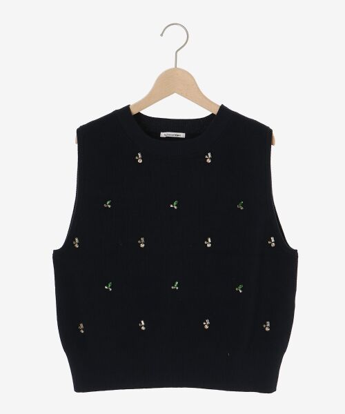 le.coeur blanc / ルクールブラン ベスト | 片畦ビジューニットベスト | 詳細1