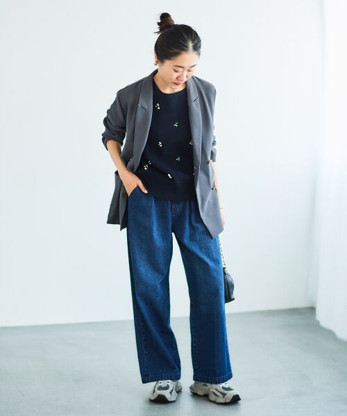 le.coeur blanc / ルクールブラン ベスト | 片畦ビジューニットベスト | 詳細14