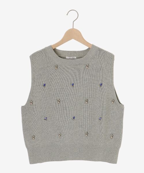 le.coeur blanc / ルクールブラン ベスト | 片畦ビジューニットベスト | 詳細17
