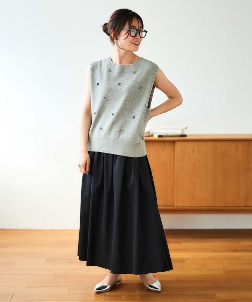 le.coeur blanc / ルクールブラン ベスト | 片畦ビジューニットベスト | 詳細19