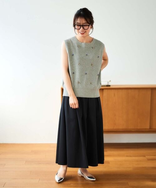 le.coeur blanc / ルクールブラン ベスト | 片畦ビジューニットベスト | 詳細20