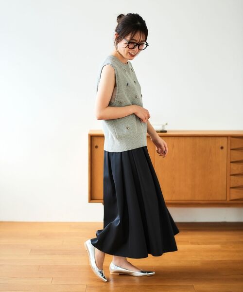 le.coeur blanc / ルクールブラン ベスト | 片畦ビジューニットベスト | 詳細22