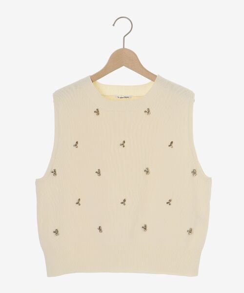 le.coeur blanc / ルクールブラン ベスト | 片畦ビジューニットベスト | 詳細25