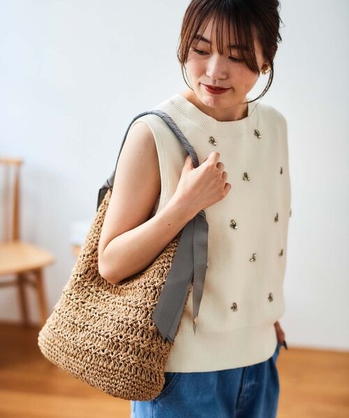 le.coeur blanc / ルクールブラン ベスト | 片畦ビジューニットベスト | 詳細28