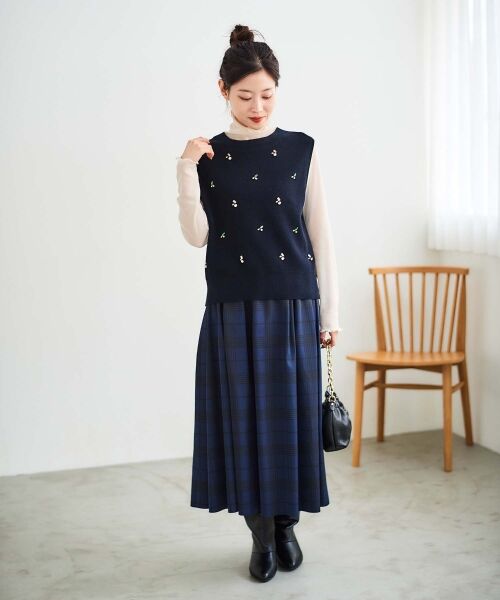 le.coeur blanc / ルクールブラン ベスト | 片畦ビジューニットベスト | 詳細7