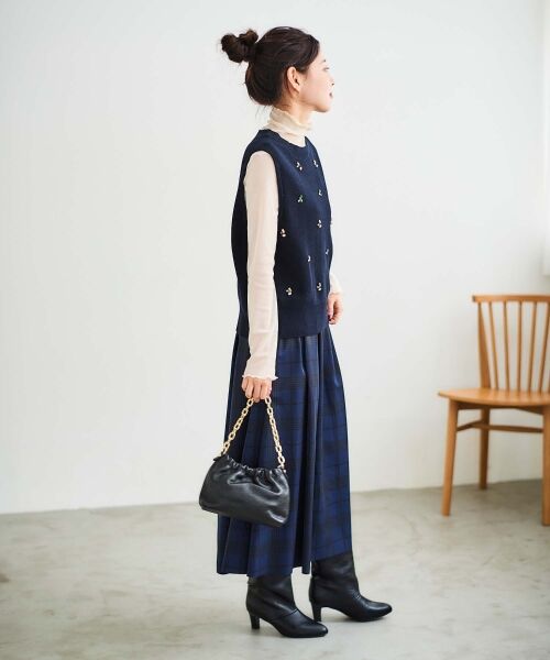 le.coeur blanc / ルクールブラン ベスト | 片畦ビジューニットベスト | 詳細9