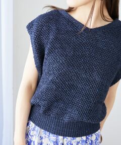 le.coeur blanc / ルクールブラン ベスト | 《手洗い可能》スパンコールメッシュ2WAYニットベスト