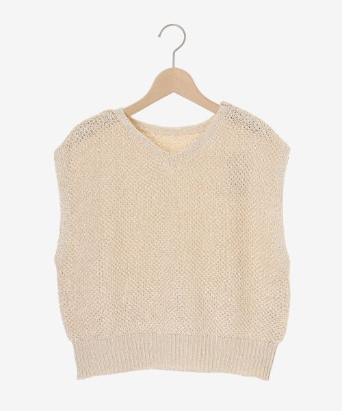 le.coeur blanc / ルクールブラン ベスト | 《手洗い可能》スパンコールメッシュ2WAYニットベスト | 詳細1