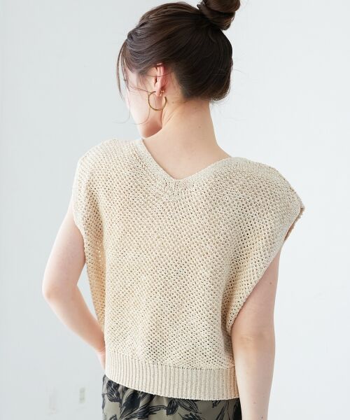 le.coeur blanc / ルクールブラン ベスト | 《手洗い可能》スパンコールメッシュ2WAYニットベスト | 詳細11
