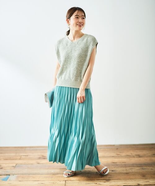 le.coeur blanc / ルクールブラン ベスト | 《手洗い可能》スパンコールメッシュ2WAYニットベスト | 詳細21