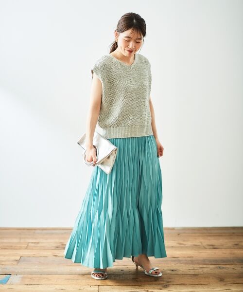 le.coeur blanc / ルクールブラン ベスト | 《手洗い可能》スパンコールメッシュ2WAYニットベスト | 詳細22