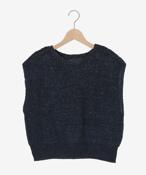 le.coeur blanc / ルクールブラン ベスト | 《手洗い可能》スパンコールメッシュ2WAYニットベスト | 詳細23