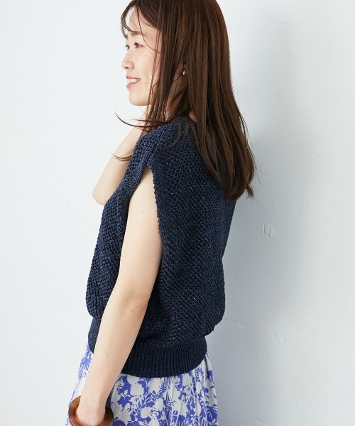 le.coeur blanc / ルクールブラン ベスト | 《手洗い可能》スパンコールメッシュ2WAYニットベスト | 詳細27