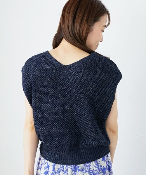 le.coeur blanc / ルクールブラン ベスト | 《手洗い可能》スパンコールメッシュ2WAYニットベスト | 詳細28