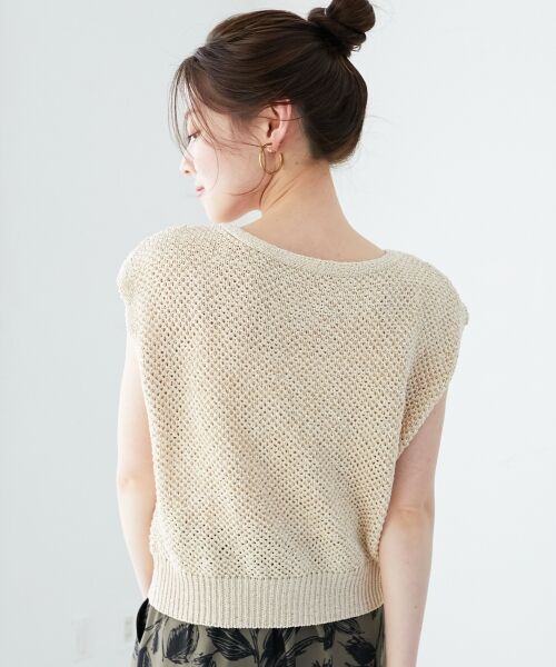 le.coeur blanc / ルクールブラン ベスト | 《手洗い可能》スパンコールメッシュ2WAYニットベスト | 詳細5