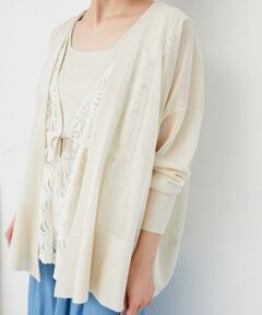 le.coeur blanc / ルクールブラン カーディガン・ボレロ | 《手洗い可能》シアーミドル丈カーディガン