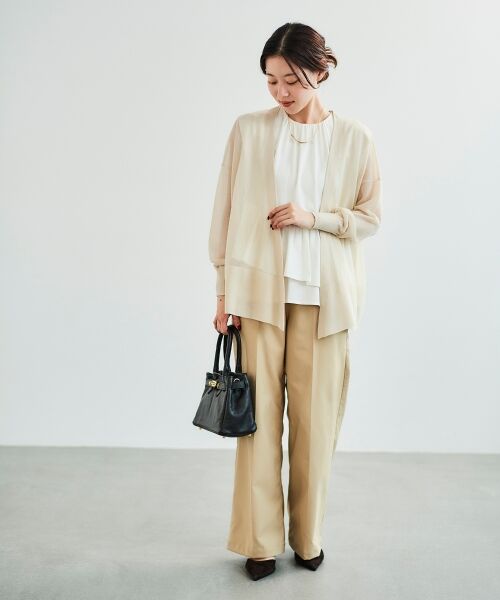 le.coeur blanc / ルクールブラン カーディガン・ボレロ | 《手洗い可能》シアーミドル丈カーディガン | 詳細10
