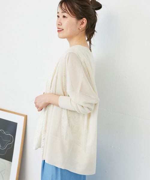 le.coeur blanc / ルクールブラン カーディガン・ボレロ | 《手洗い可能》シアーミドル丈カーディガン | 詳細15