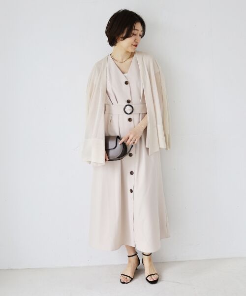 le.coeur blanc / ルクールブラン カーディガン・ボレロ | 《手洗い可能》シアーミドル丈カーディガン | 詳細18