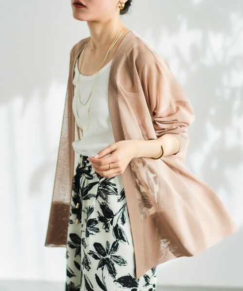 le.coeur blanc / ルクールブラン カーディガン・ボレロ | 《手洗い可能》シアーミドル丈カーディガン | 詳細21