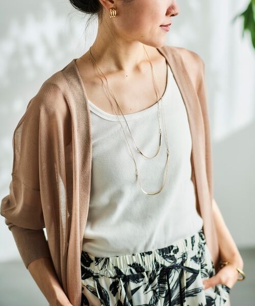 le.coeur blanc / ルクールブラン カーディガン・ボレロ | 《手洗い可能》シアーミドル丈カーディガン | 詳細24