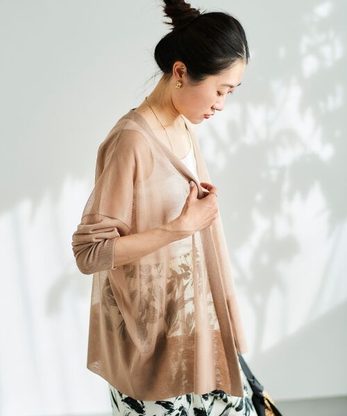 le.coeur blanc / ルクールブラン カーディガン・ボレロ | 《手洗い可能》シアーミドル丈カーディガン | 詳細25